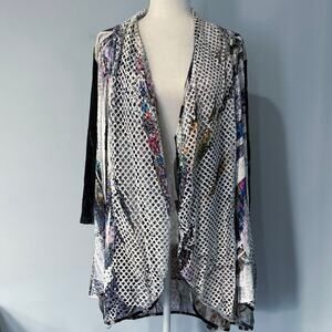 Fantazia Cardigan Women's Size Large Velvet Sheer